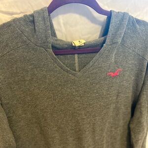 Hollister grey v neck pullover